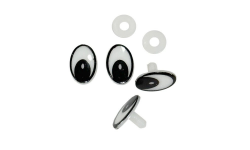 OJOS de seguridad ovalados blanco y negro con tarugo liso 22 mm