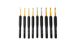 Set de agujas de  crochet  negro (9 unidades) Importadas